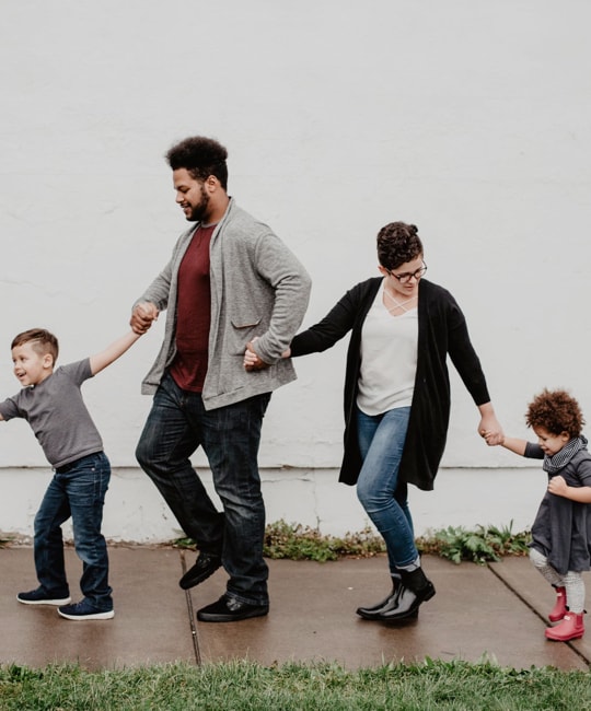 Family holding hands